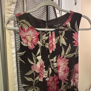 Elegant Sleeveless Black Floral Maxi Dress